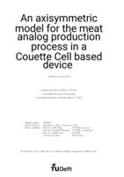 An axisymmetric model for the meat analog production process in a Couette Cell based device
