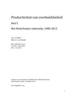 Productiviteit van overheidsbeleid: Deel 1: Het Nederlandse onderwijs, 1980-2012