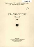 Transactions of The Society of Naval Architects and Marine Engineers, SNAME, Volume 49, 1941