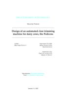 Design of an automated claw trimming machine for dairy cows, the Pedicow