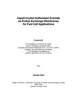Liquid Crystal Sulfonated Aramids as Proton Exchange Membranes for Fuel Cell Applications
