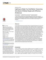 Lighting to make you feel better: Improving the mood of elderly people with affective ambiences