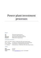 Power plant investment processes