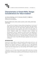 Characteristics of Smart PSSs: Design Considerations for Value Creation