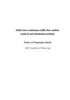Multi-class continuum traffic flow models: Analysis and simulation methods