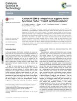 Carbon/H-ZSM-5 composites as supports for bi-functional Fischer-Tropsch synthesis catalysts