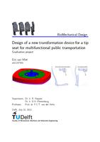 Design of a new transformation device for a tip seat for multifunctional public transportation