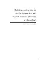 Building applications for mobile devices that will support business processes involving SAP