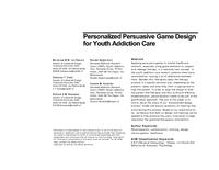 Personalized persuasive game design for youth addiction care