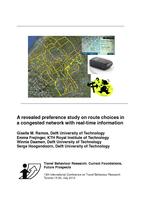 A revealed preference study on route choices in a congested network with real-time information