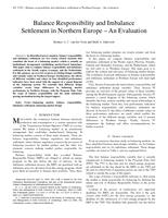 Balance Responsibility and Imbalance Settlement in Northern Europe: An Evaluation