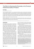 The effect of a business-like personality on the perceived performance quality of products