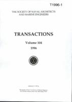 Transactions of The Society of Naval Architects and Marine Engineers, SNAME, Volume 104, 1996
