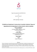 Credibility and legitimacy in policy-driven innovation networks: Resource dependencies and expectations in Dutch electric vehicle subsidies