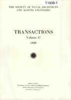 Transactions of The Society of Naval Architects and Marine Engineers, SNAME, Volume 47, 1939