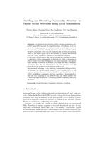Crawling and Detecting Community Structure in Online Social Networks using Local Information