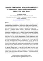 Innovation characteristics of fashion focal companies related to the strategy towards implementation of sustainability in their supply network
