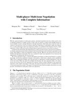Multi-player Multi-issue Negotiation with Complete Information (extended abstract)