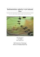 Sedimentation-velocity in jet induced flow