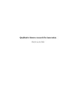 Qualitative futures research for innovation
