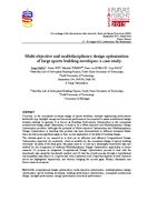 Multi-objective and multidisciplinary design optimization of large sports building envelopes: A case study