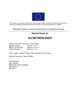 TENLAW: Tenancy Law and Housing Policy in Multi-level Europe. National Report for the Netherlands