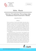 Extreme Precipitation Nowcasting using Transformer-based Generative models