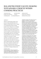 Balancing food values: Making sustainable choices within cooking practices