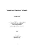 Micromilling of hardened tool steels