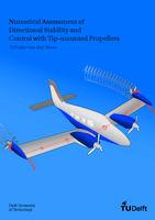 Numerical Assessment of Directional Stability and Control with Tip-mounted Propellers