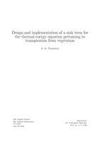 Design and implementation of a sink term for the thermal energy equation pertaining to tranpiration from vegetation