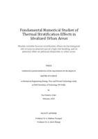 Fundamental numerical studies of thermal stratification effects in idealized urban areas