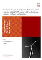 Double actuator cylinder (AC) model of a tandem vertical axis wind turbine (VAWT) counter-rotating rotor concept operating in different wind conditions