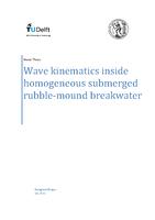 Wave kinematics inside homogeneous submerged rubble-mound breakwater