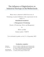 The Influence of Digitalization on Industrial Startups in the Netherlands