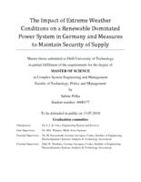 The Impact of Extreme Weather Conditions on a Renewable Dominated Power System in Germany and Measures to Maintain Security of Supply