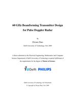 60 GHz Beamforming Transmitter Design for Pulse Doppler Radar