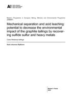 Mechanical separation and acid leaching: potential to decrease the environmental impact of the graphite tailings by recovering sulfide sulfur and heavy metals