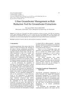 Urban Groundwater Management as Risk Reduction Tool for Groundwater Extractions