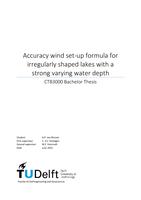 Accuracy wind set-up formula for irregularly shaped lakes with a strong varying water depth