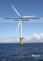 Combining a spar type floating offshore wind turbine with a current turbine
