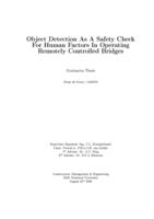 Object Detection As A Safety Check For Human Factors In Operating Remotely Controlled Bridges