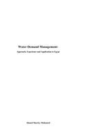 Water Demand Management. Approaches, Experiences and Application to Egypt