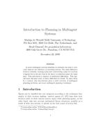 Introduction to Planning in Multiagent Systems