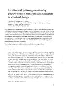 Architectural pattern generation by discrete wavelet transform and utilisation in structural design