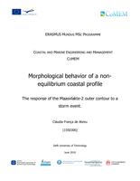 Morphological behavior of a non-equilibrium coastal profile: The response of the Maasvlakte-2 outer contour to a storm event