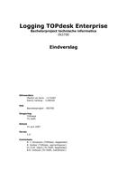 Logging TOPdesk Enterprise - Bachelorproject Technische Informatica