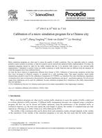 Calibration of a micro simulation program for a Chinese city