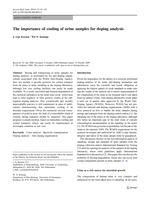 The importance of cooling of urine samples for doping analysis