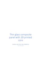 Thin glass composite panel with 3D printed core